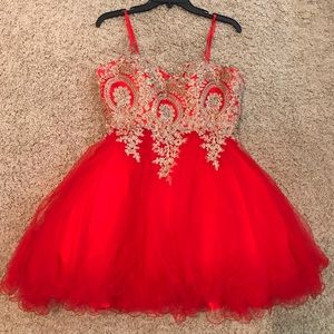 JULIET Red Poofy Dress -size M(4/6/8)-